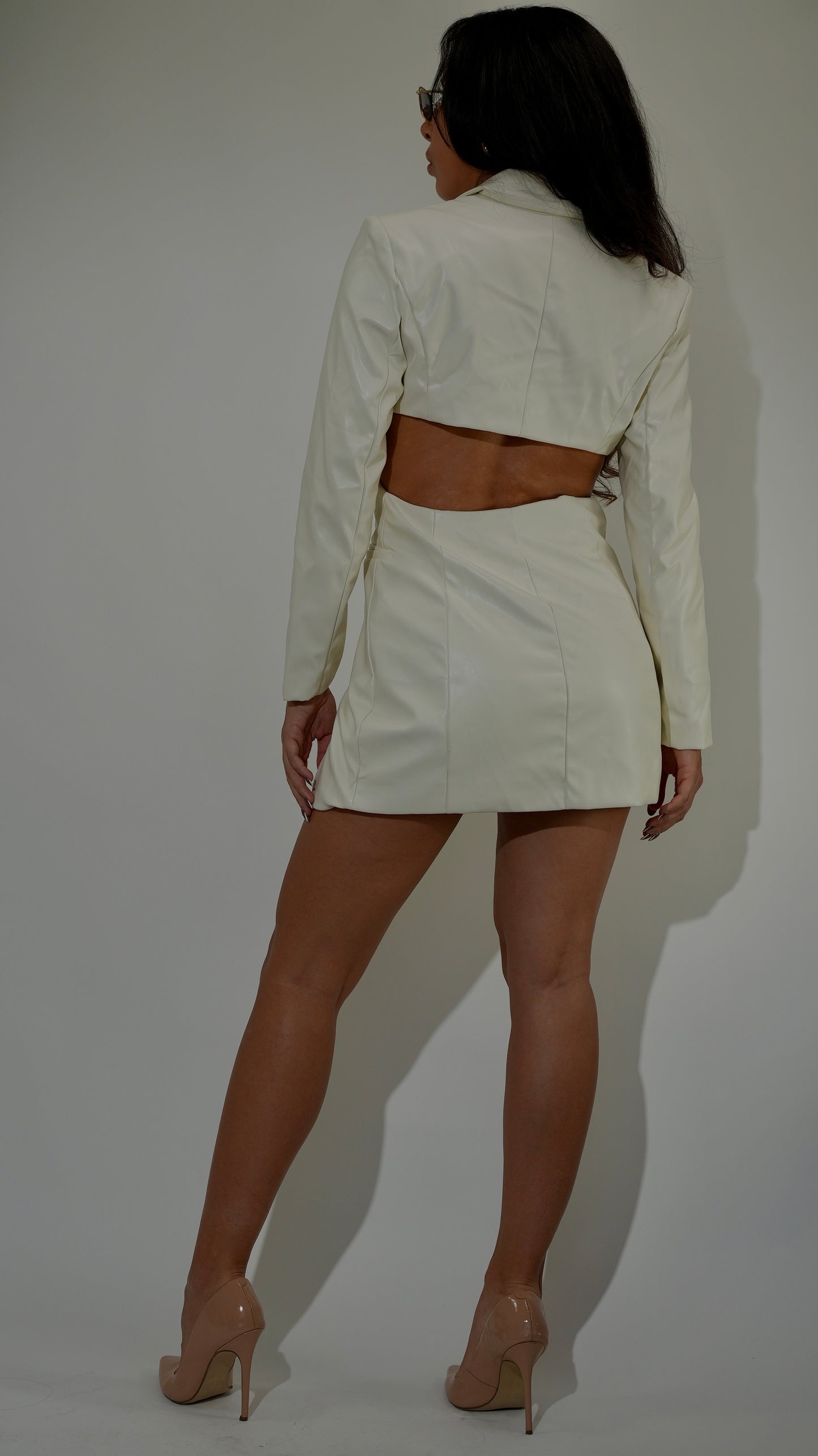 Madrid White Leather Dress