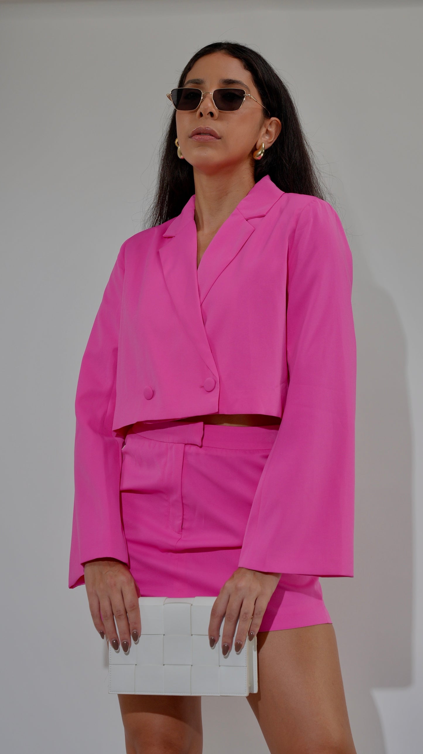 España Pink Blazer and Skirt Set