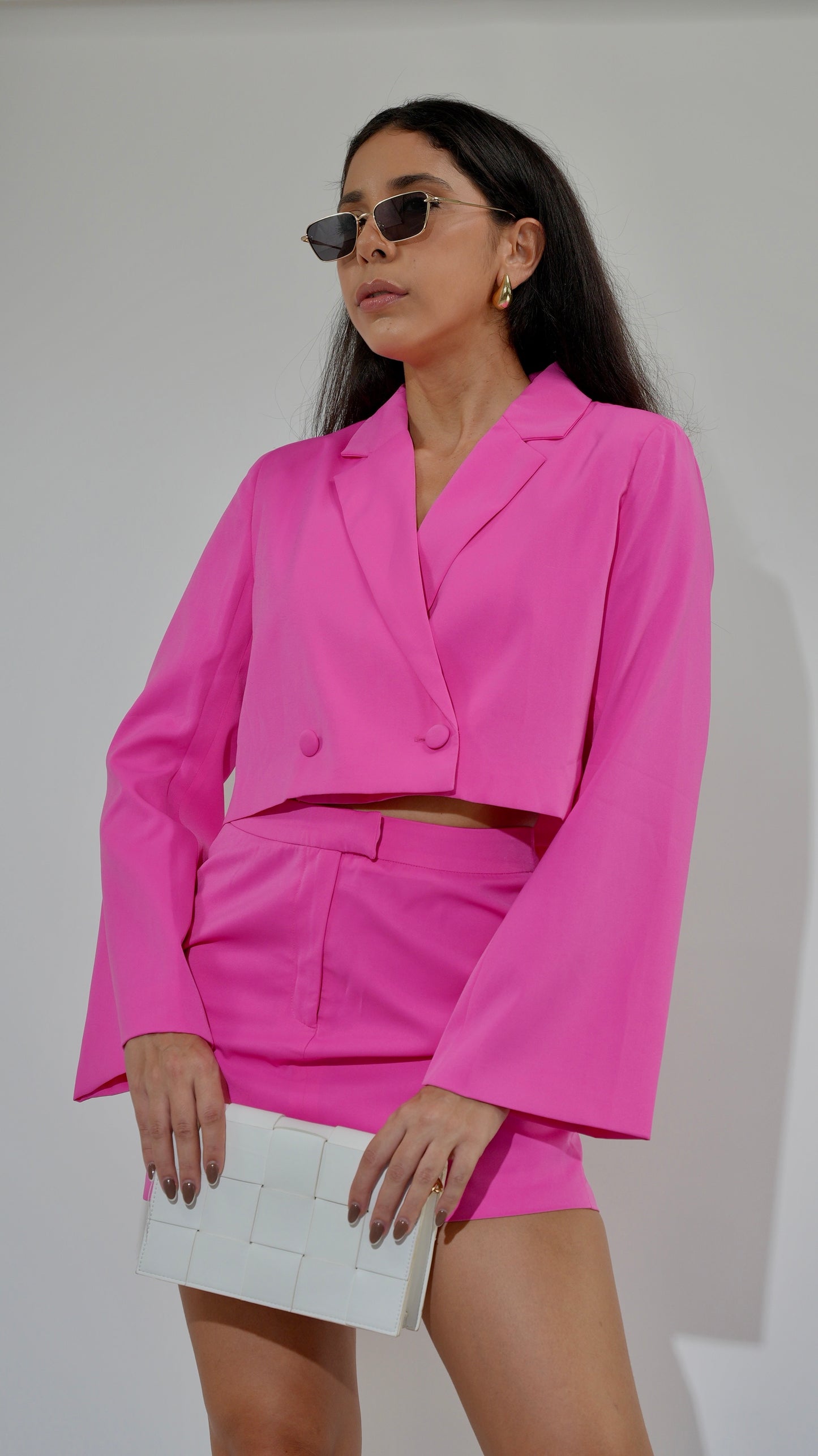 España Pink Blazer and Skirt Set