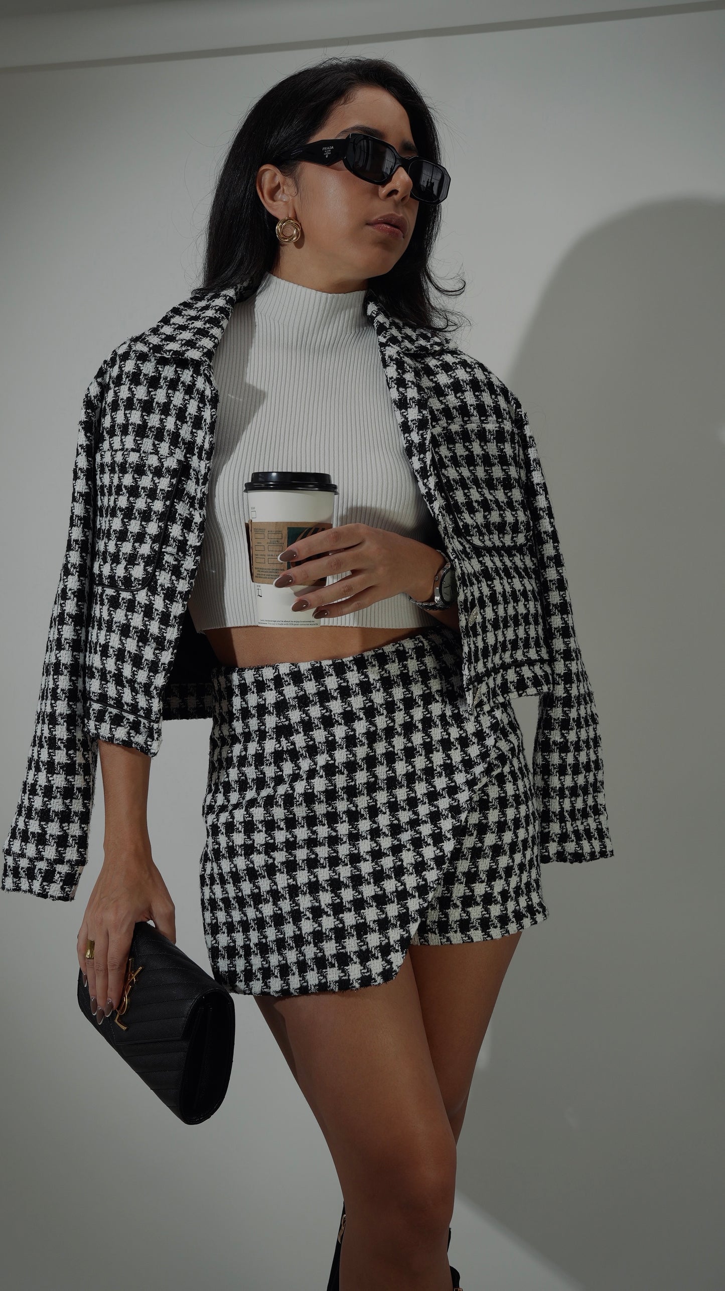 Paris Black/White Skort